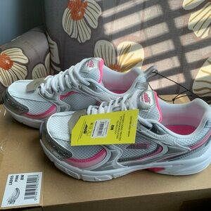 Avia Women’s White and Pink Sneakers